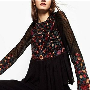 Zara chiffon floral blouse